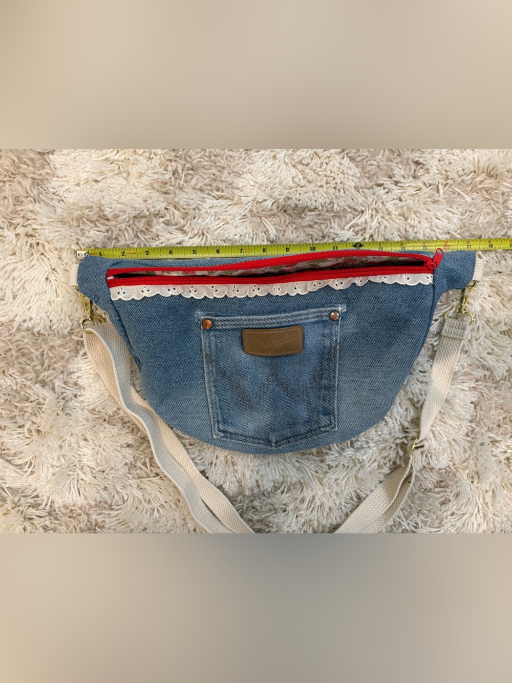 Upcycled Wrangler Denim Crossbody Purse - Picture 8 of 8
